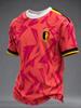 Maglietta da Allenamento Calcio Tifosi Belgi 2026 - Stampa 3D - Alla Moda, Comoda e Traspirante - Abbigliamento per Famiglia