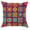 Colorful floral pattern pillow cover, sofa bedroom cushion cover, single-sided printing, without pillow core