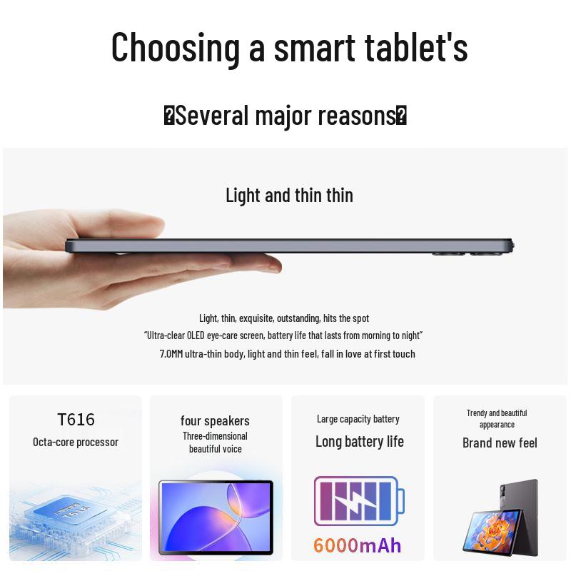 2025 10.95-inch HD Eye-Protection Tablet for Gaming, Entertainment, Office & Learning