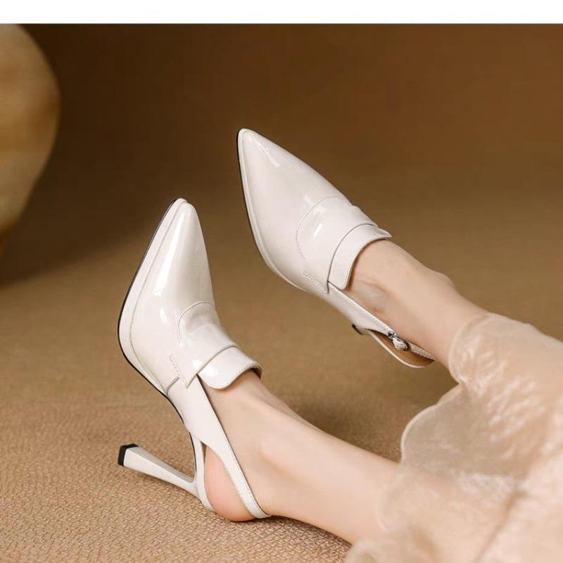 Comfortable High-heeled Shoes. Women's New Style Thin Heel Pointed-toe Slip-on Sandals. Devotion