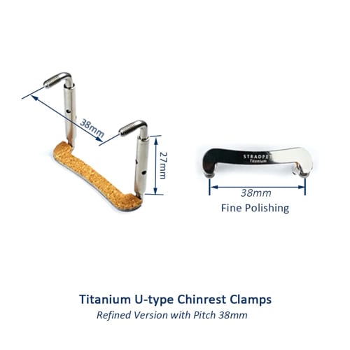 STRADPET Titanium U-type Chinrest Clamps for Violin, 38mm U-type