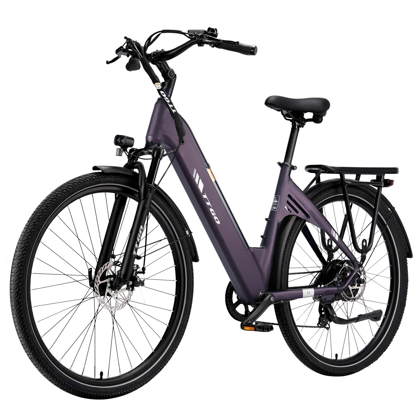 TTGO C3 Stadte-Bike für Erwachsene 250W Motor 36V 18Ah Abnehmbarer Akku Mechanische Scheibenbremsen 28-Zoll Breite Reifen Mehrere Farben erhältlich