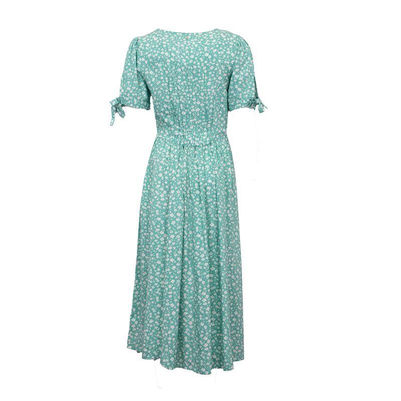 Robe longue col V gloria avec imprimé fleurs Femme DEELUXE 74