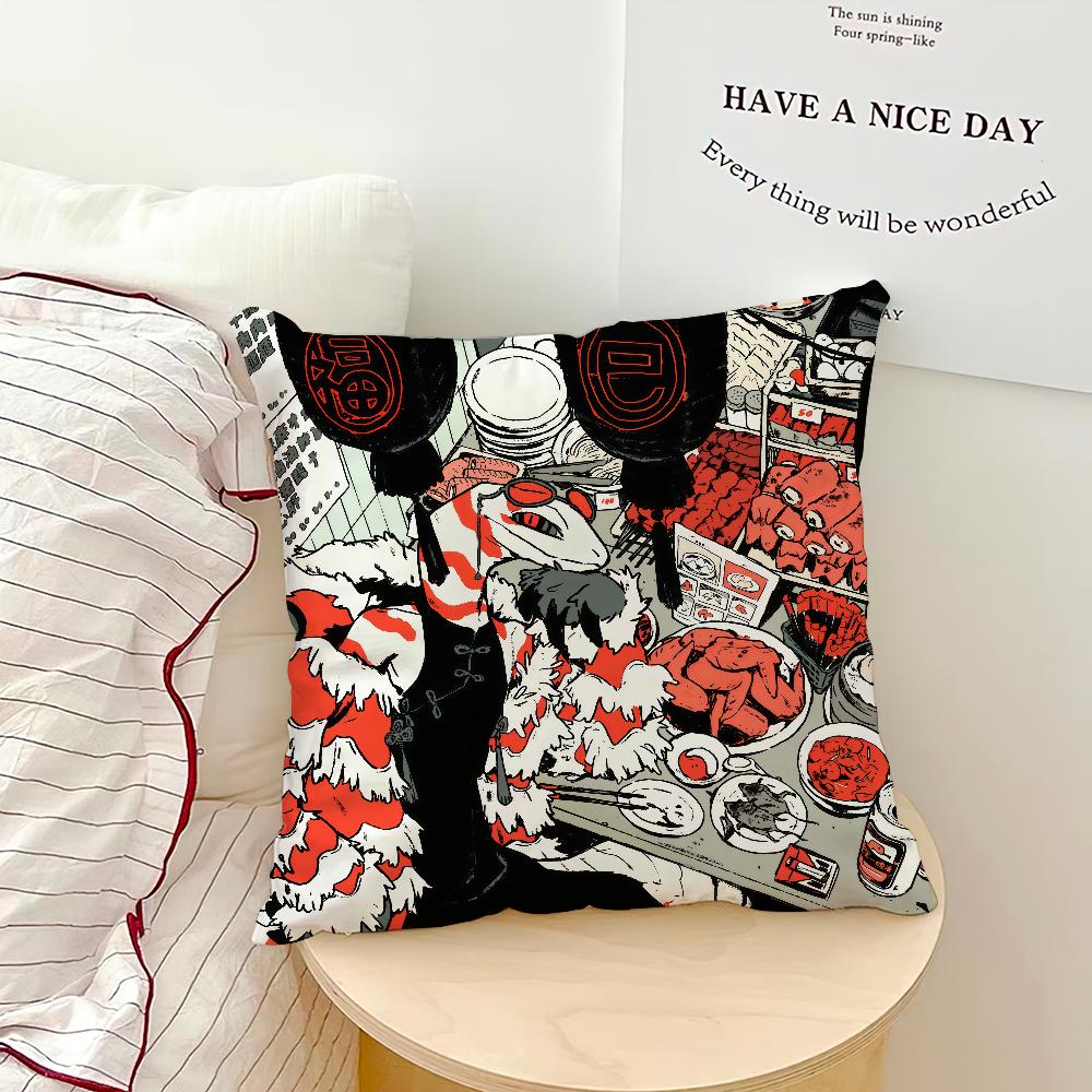 

Furry vintage N-Nagabe manga cushion cover Comfortable soft Pillow Case for Sofa Living Room Home office Decor Protective Covers 30x30CM(12x12in)