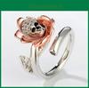 Fashionable Copper Ring With Sparkling Zircon Elements For Men And Women