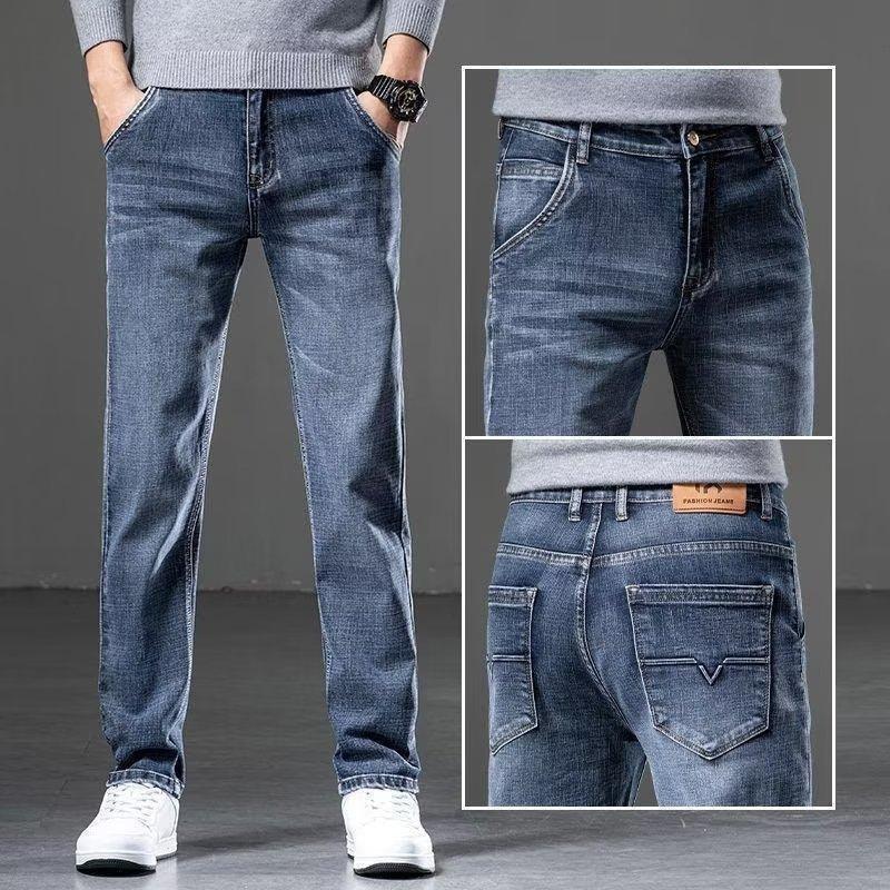 JYL Men s Jeans Slim Casual Spring Autumn Thin Korean Trendy Straight Denim 33