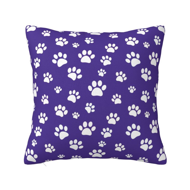 Colorful Animal Footprint Dog Paw Prints Cushion Cover cm Velvet Throw Pillow Case for Living Room Bedding Sofa Pillowcase
