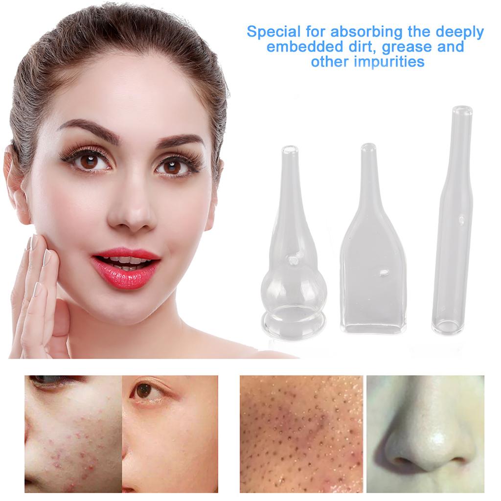 3PCSCelsiusSet Glass Pipes for Blackhead Removal Face Cleanser Beauty Machine Vacuum Accessories