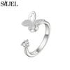 SMJEL Fidget Spinner Ring Anxiety for Women Crystal Demon Eyes Anti Stress Rings Flower Planet Sun Rotating Jewelry Wedding Gift