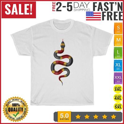 Serpente Velenosa Rossa Nera E Gialla T-Shirt Vintage Uomo Donna Moda NUOVO 2023