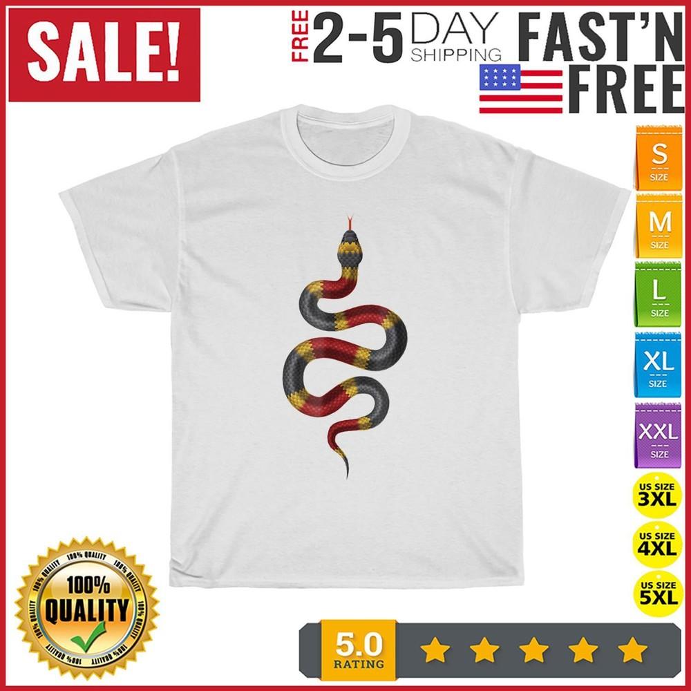 

Poisonous Red Black And Yellow Snake Vintage T Shirt Men Women Fashion NEW 2023 XL