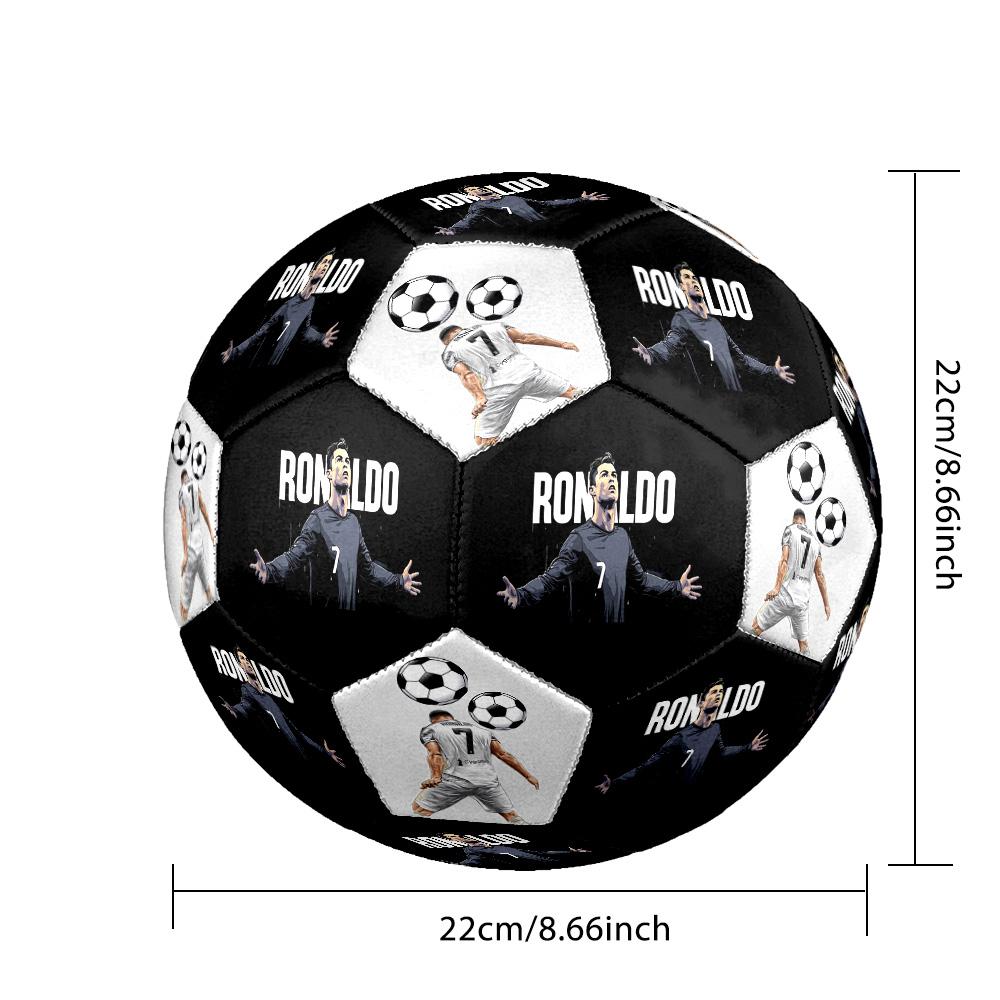Ronaldo's Artistic Tribute Size 5 Soccer Football Machine-Stitched Indoor/Outdoor Universal Football Ideal for Soccer Enthusiasts