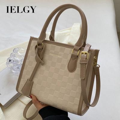 Korean Version of Fashion Plaid Simple Hand Carry Retro Large Capacity Shoulder Tote Bag