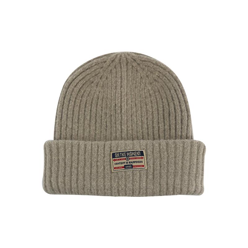 Cloth knitted hats men's and women's autumn new versatile thickened wool hats women's ear protectors cold hats