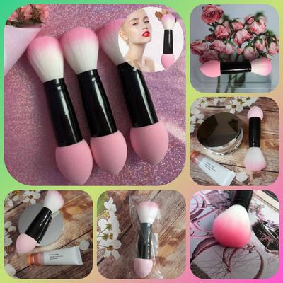 Real Shot Makeup Brush 1Pc Professional Blusher Blush Nylon Make Up Brush Two Heads Double Head Blush Brushes Health and Beauty