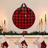 2pcs Christmas Wreath Storage Bag Plaid Holder Zippered Wreath Storage Box with Handle/ Holiday Garland Wreath Storage Container