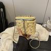 New Fashion Mini Quilted Box Bag for Women Diamond Stitch Faux Leather Chain Shoulder Crossbody Purse
