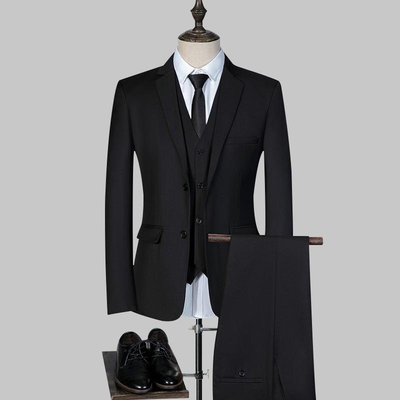 Костюм мужской весенне-осенний деловой костюм для жениха на банкет и свадьбу Костюм шафера мужской костюм с двумя пуговицами мужской M