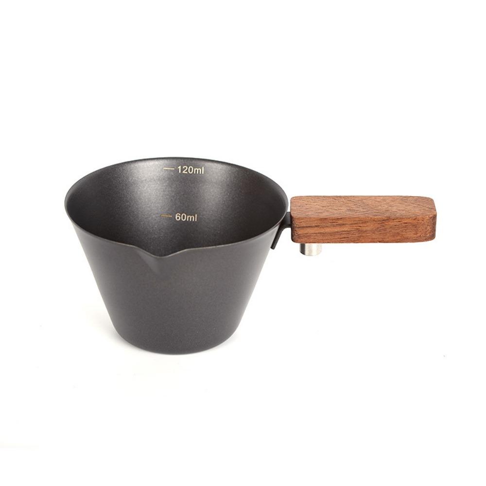 Wood Handle Espresso Measuring Cup 304 Stainless Steel Small Milk Pitcher  Kitchen Accessories