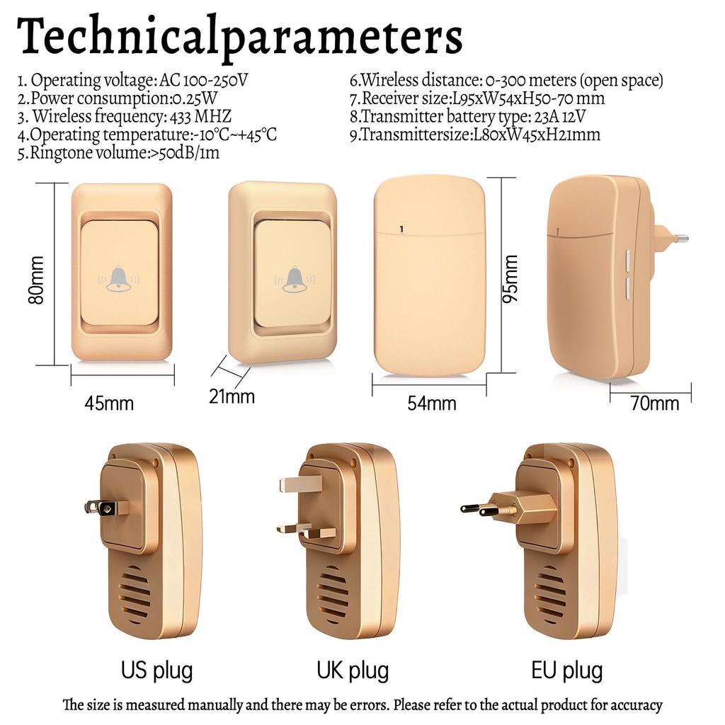 Smart Ultra-Long Range Wireless Doorbell for Home with Elderly Call Reminder