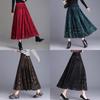 Velvet Pleated Skirt For Women With Lace Detailing And High Waist For Fall Winter
