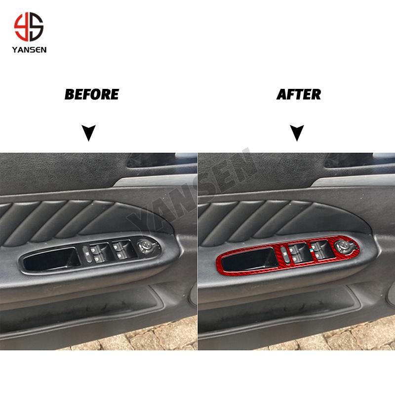 WZLN3 Ramka przycisku podnoszenia szyby Naklejka z włókna węglowego Pasuje do Alfa Romeo 159 2004-2011