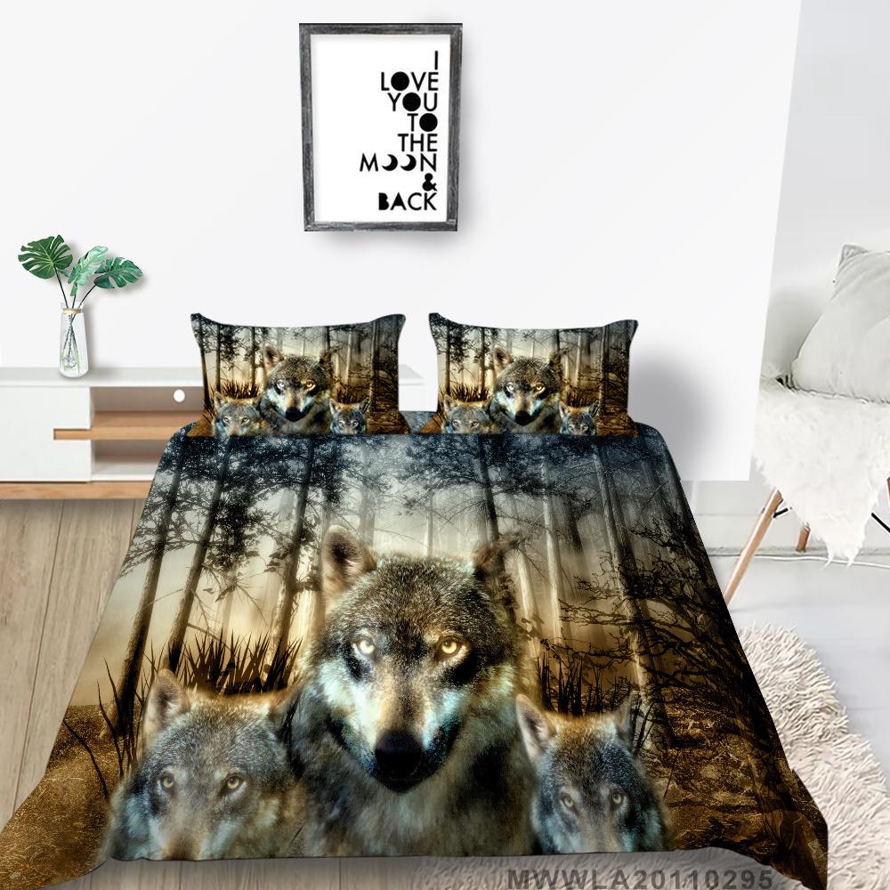 2023 neue stil Home Textilien Wolf Drucken Hause Bett Kleidung Kühlen Bettbezug-set Mann Junge Einzel Bett Set Highend mikrofaser Bett Abdeckung