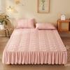 Category A Mother and Baby Raw Cotton Thickened Soybean Quilted Bed Skirt Protective Cover Fitted Sheet Bedspread Mattress Cover