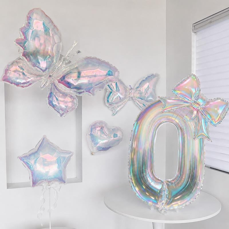 Birthday Party Decorations 40in Butterfly Ballons 0-9 Number Digital Balloons Foil Balloon Background Decoration Photo Props