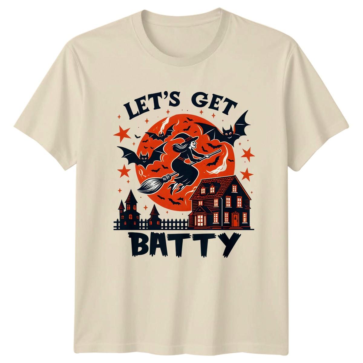 Lets Get Batty T-Shirt Witchcraft Halloween Halloween Gift For Him And Her L