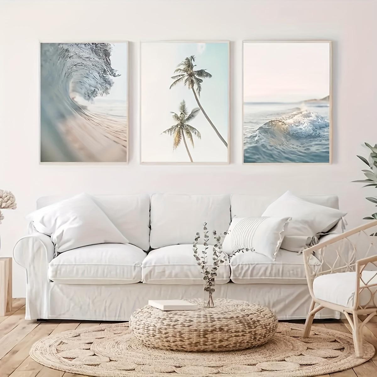 

3pcs, Modern Soft Beach Surfing Palm Tree Canvas Painting, Coastal Poster and Printed Wall Art, Living Room Decor Bedroom Home D 20x30cm-3pcs