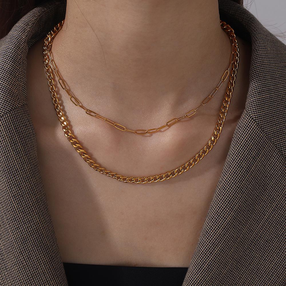 Vielseitig Und Vielfältig Kette Schlangenknochen Geprägt Kettenstil Halskette Verdrehte Kette Edelstahl Vergoldet Personalisiert Frau