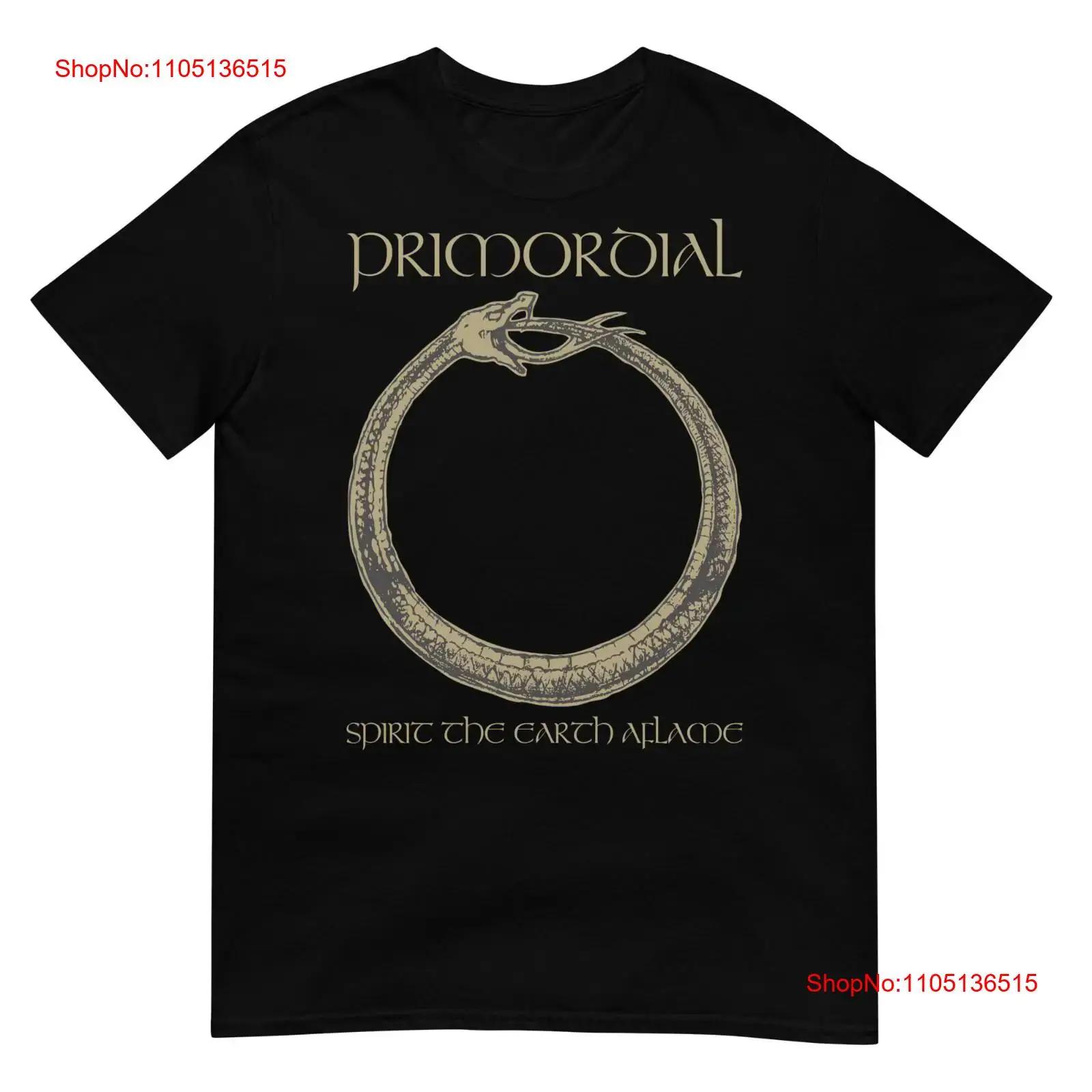 PRIMORDIAL Spirit Земля в Огне Односторонняя Футболка винтажная Стиранная Универсальная с принтом Стильный Топ для Повседневной Носки streetwear S разноцветный