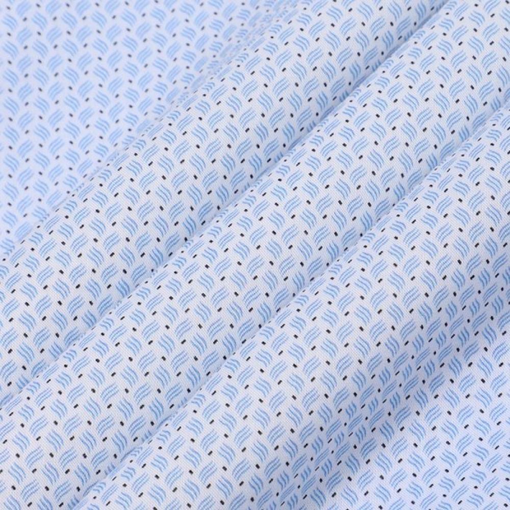 Vanbrough Triple Wave Print Semi Wide Collar Slim Shirt  Bossl1170 Bu 