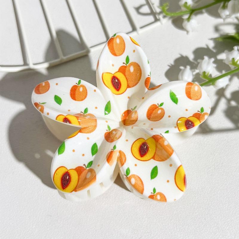 Printed Clips, Egg Flower Fresh and Light Hair Clips Back of The Head Updo Shark Clips