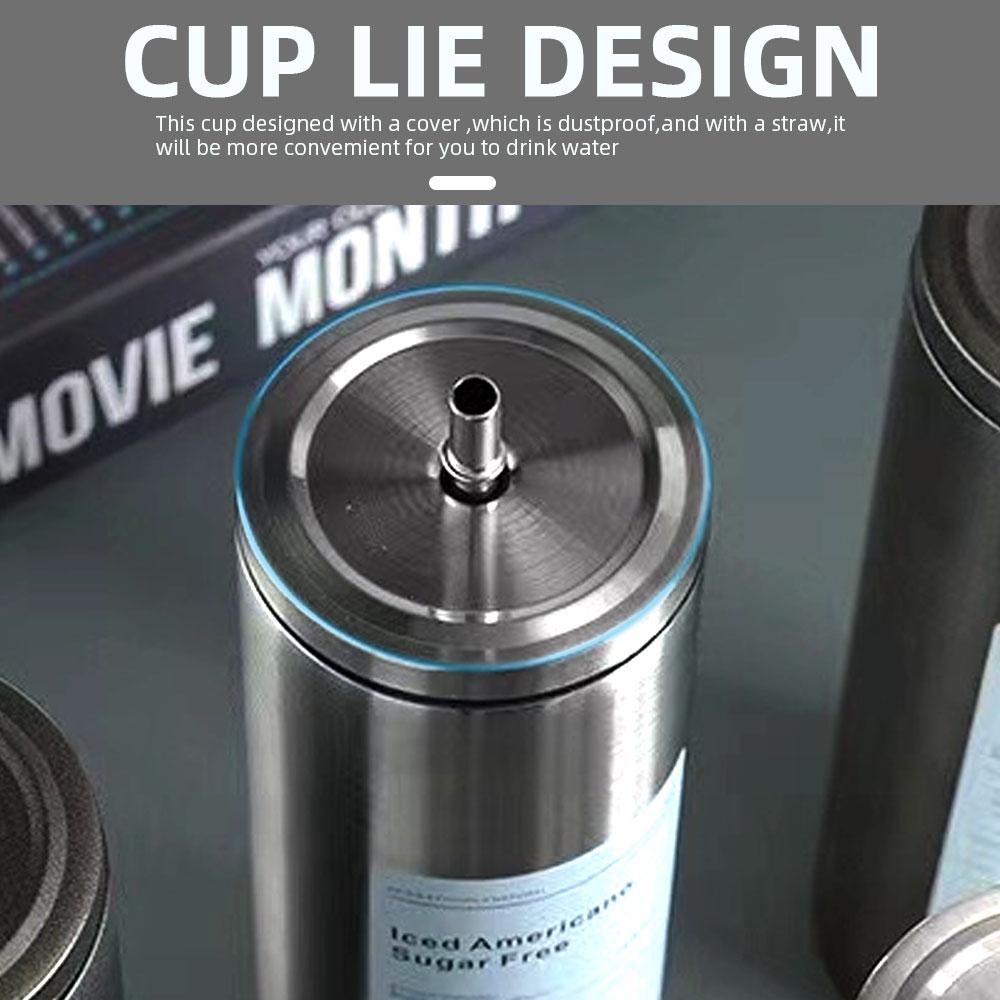 Kubek termiczny do kawy 304 ze stali nierdzewnej dwuwarstwowy kubek chłodzący ze słomką przenośny wielokrotnego użytku Ins Ice American Coffee Mug butelka na wodę