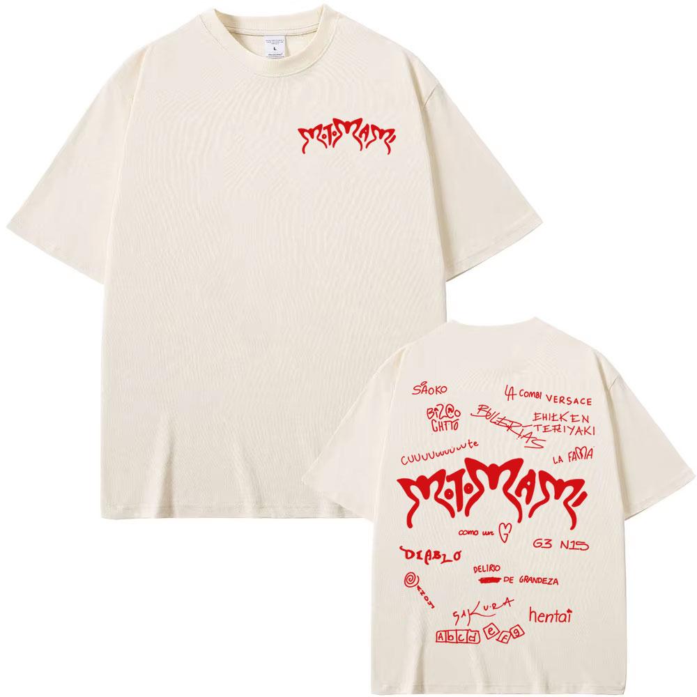 Koszulka z nadrukiem liter z albumu muzycznego piosenkarki Rosalíi Koszulki z krótkim rękawem Fashion Retro dla mężczyzn i kobiet Letnie topy Casualowa koszulka z okrągłym dekoltem