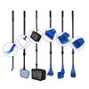 6 In 1 Fish Tank Cleaning Tool Algae Cleaning Tool with Gravel Rake Brush Fish Net Scraper Fish Tank Telescopic Long