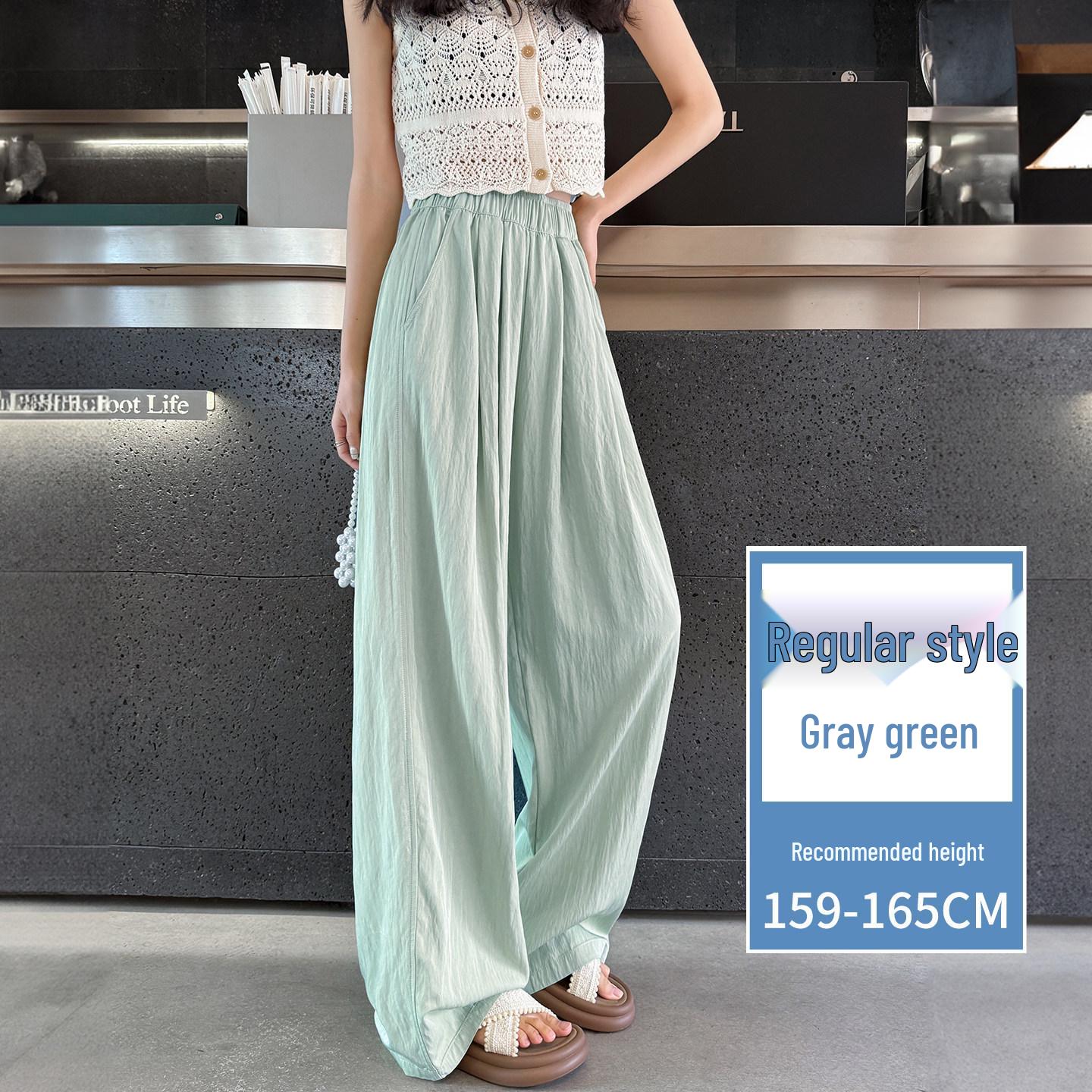 Women s White Linen Ice Silk Wide-Leg Pants - Yamamoto 2026 Spring/Summer Relaxed Fit Medium