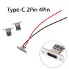Presa USB Tipo-C 2Pin 2P 4P Striscia impermeabile Linea di giunzione di saldatura Connettore femmina Jack Porta di ricarica Presa USB Tipo C Connettore