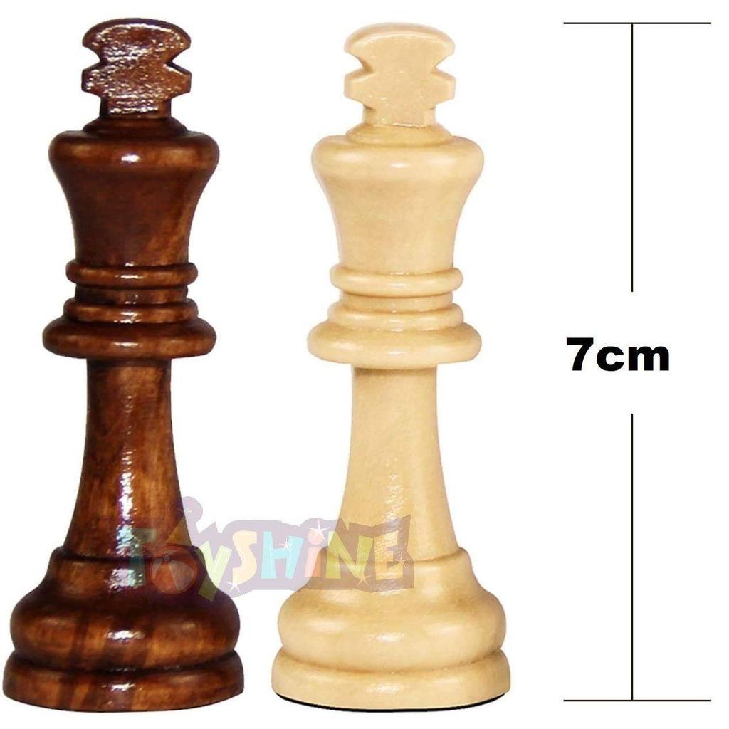 Wooden Chess Pieces, Tournament Wood Chessmen Pieces Only, (7 Cm King Figures) Chess Game Pawns Figurine Pieces, Color May Vary (Sstp), Big Kid