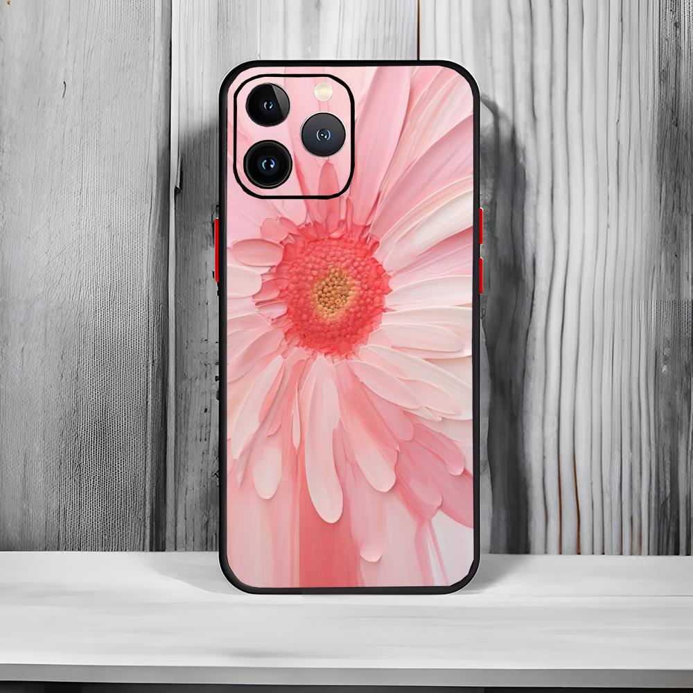 Daisy Graphic Printed Art Phone Case Black Matte Thin Phone Case For iPhone17 16 15 14 13 ProMax