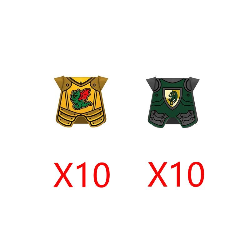 Medieval Castle Soldier Figure Equipment Building Blocks Lion Black Eagle Knight Waffen Accessories Shield Vest Cloak Brick Toys