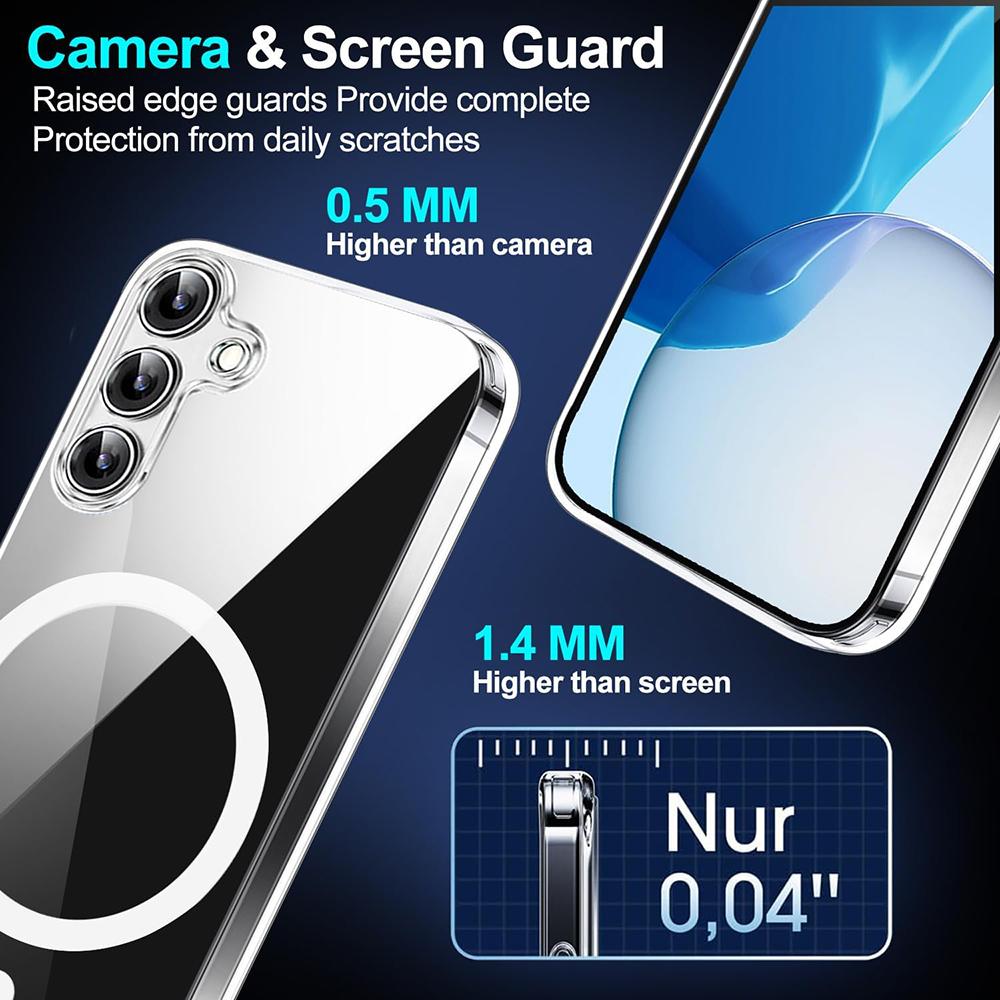 Magsafe Magnetic Wireless Charging Case For Samsung Galaxy S25 Edge S24 S23 S21 FE S22 Ultra Plus Hybrid Hard Cover Clear Soft