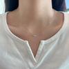 Mo Sang S925 Sterling Silver Necklace: Exquisite, Sparkly, Simple, Versatile Women's Clavicle Chain