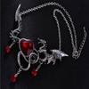 Gothic Heart-Shaped Zircon Dragon Pendant Couple Necklace Creative Metal Personality Couple Party Jewelry Accessories