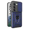 For Xiaomi Redmi 15 4G (EU) (171mm) Case Kickstand PC+TPU Phone Cover with Camera Lens Slider