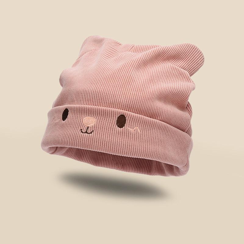 Confinement hat women's autumn and winter versatile knitted hat showing the face small thermal hat fashion trendy bag head hat cover