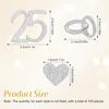 100pcs 25th Wedding Anniversary Confetti, Silver Glitter Table Scatter Decorations for 25th Anniversary Party Supplies