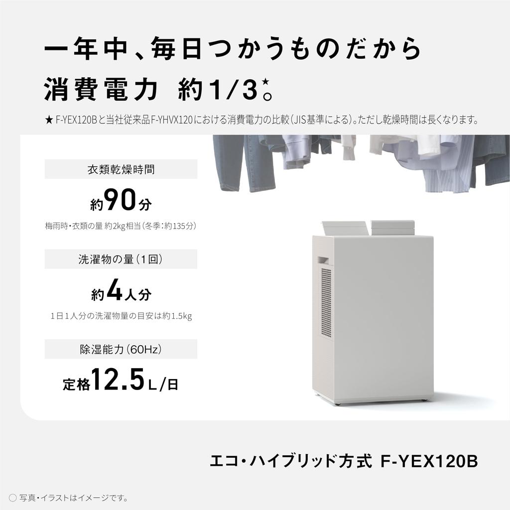 Panasonic Clothes Drying Dehumidifier System Power Consumption Compared To Conventional Methods Eliminates Bacteria NanoE Eco-Hybrid Approx. 1/3